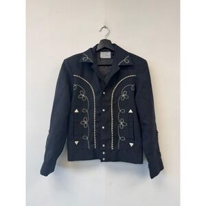 Vintage H Bar C Ranchwear Bolero Jacket Mens Small Black Western 70s‎ Polyester